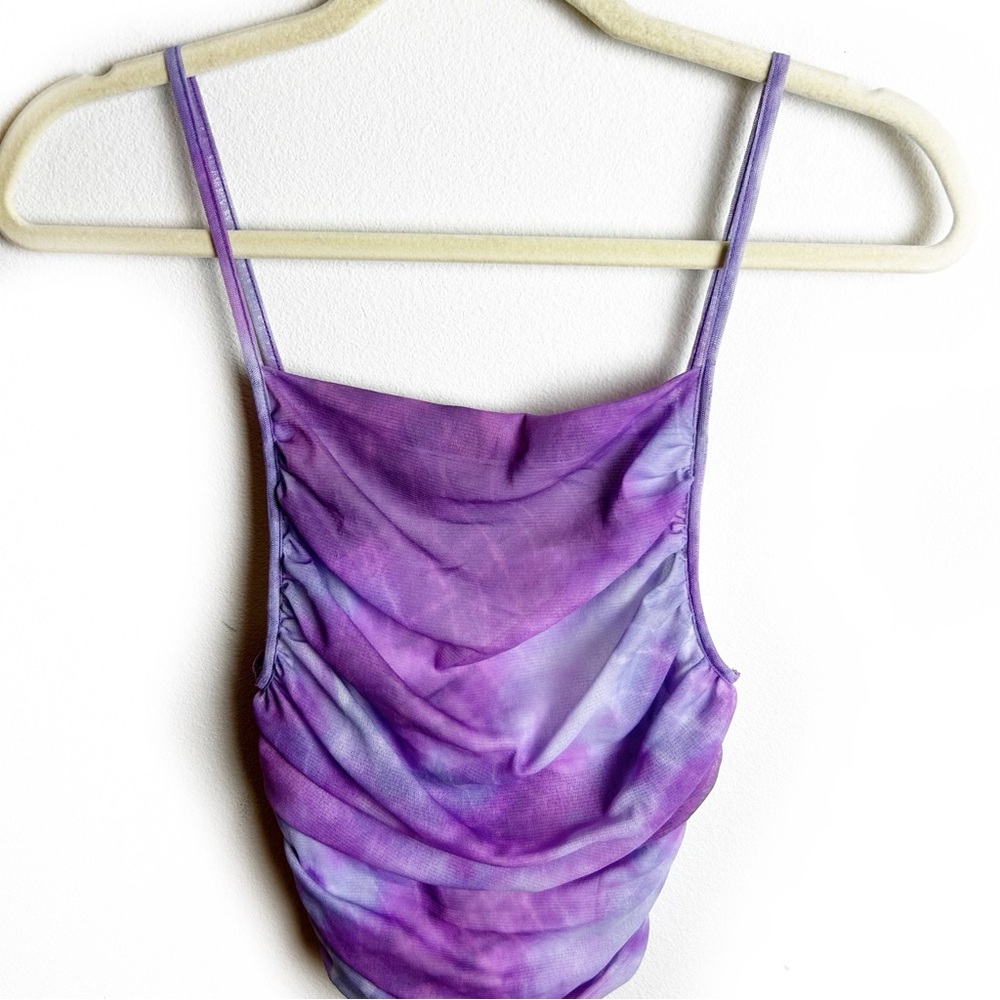Urban Outfitters Tie Dye spaghetti strap crop top purple hues size: S